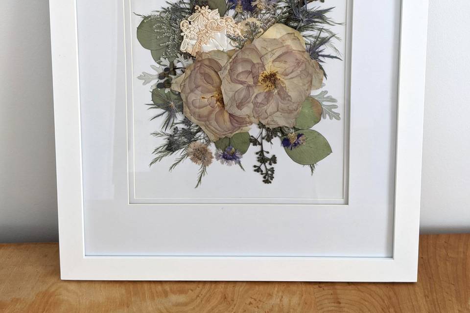 Pressed wedding bouquet