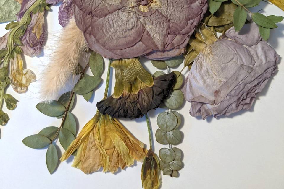 Pressed wedding bouquet