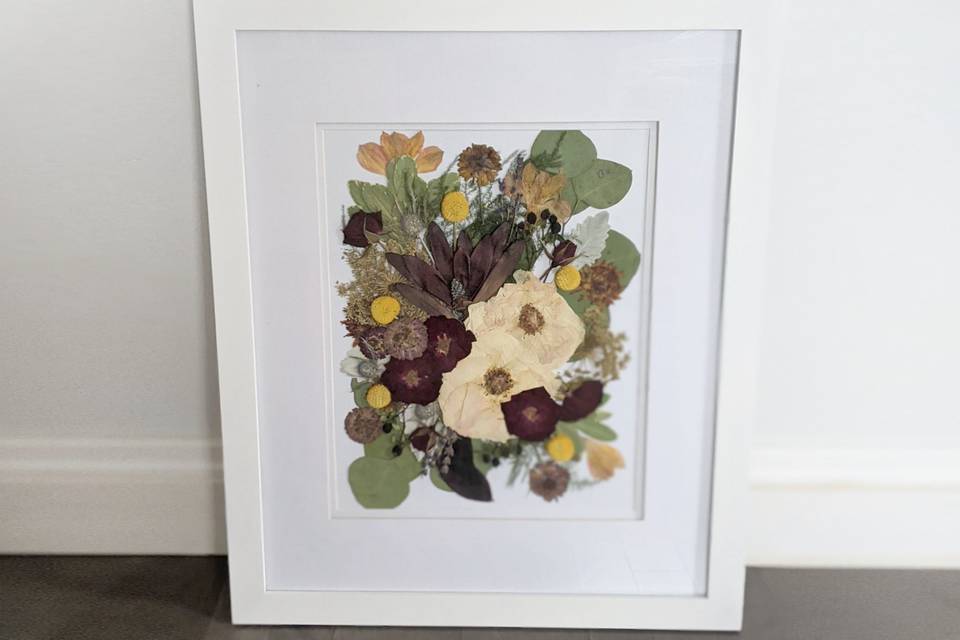 Pressed wedding bouquet