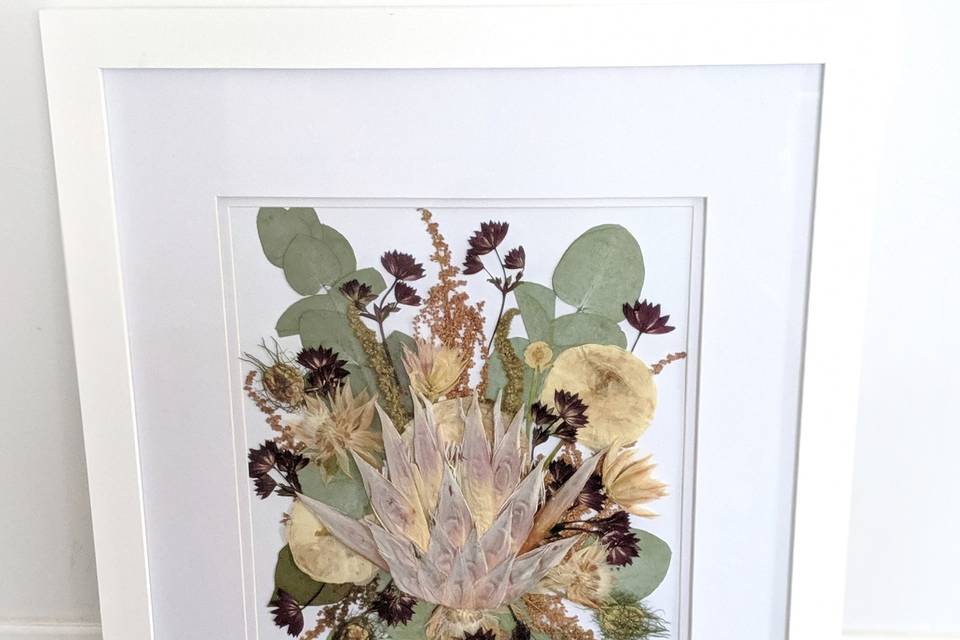 Pressed wedding bouquet