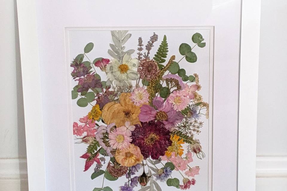 Pressed wedding bouquet