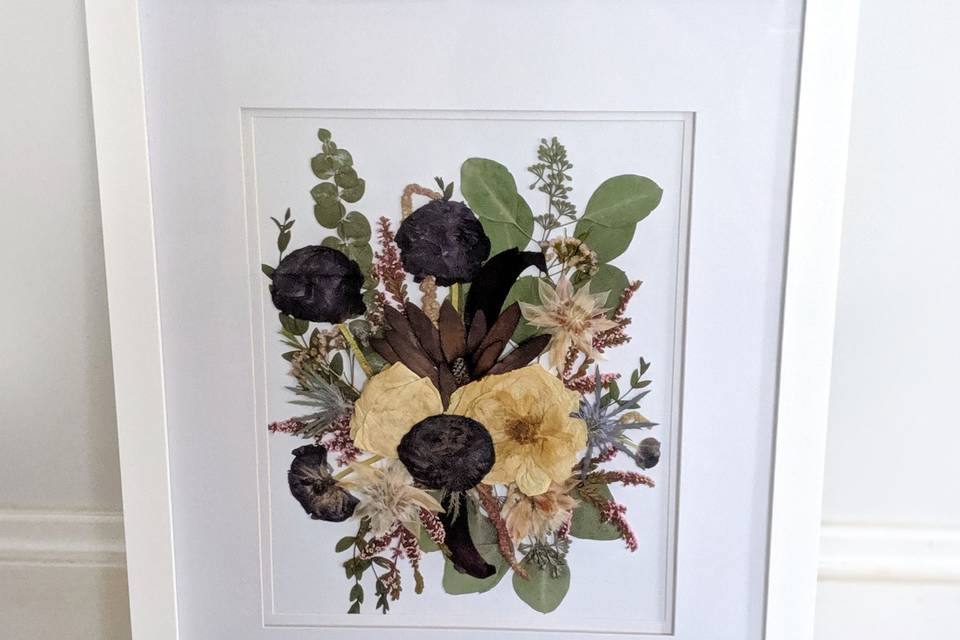 Pressed wedding bouquet