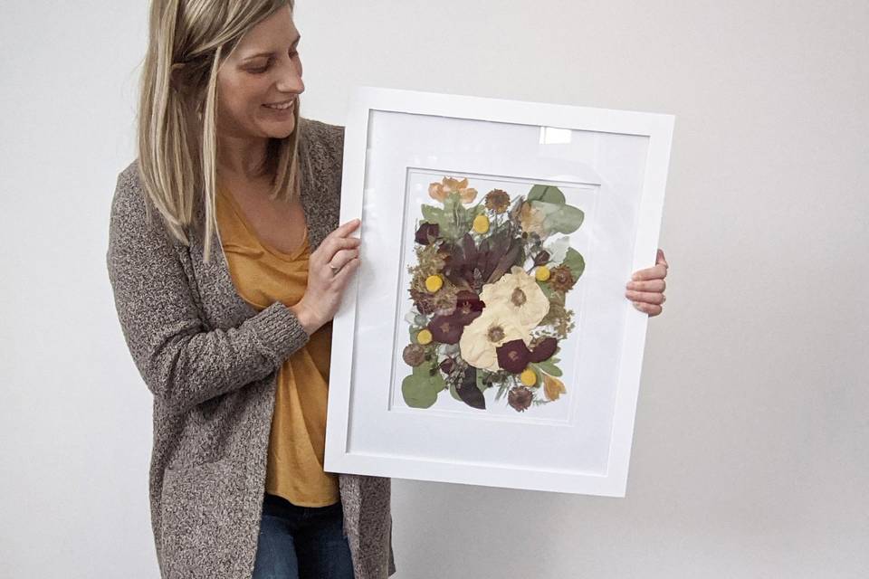 Pressed wedding bouquet