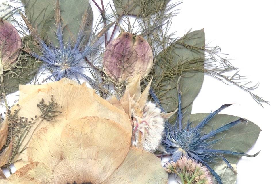 Pressed wedding bouquet