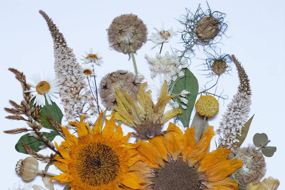 Pressed wedding bouquet