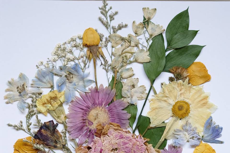 Pressed wedding bouquet