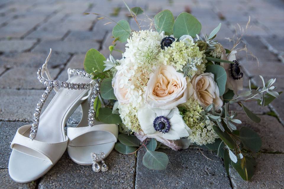 Pressed wedding bouquet