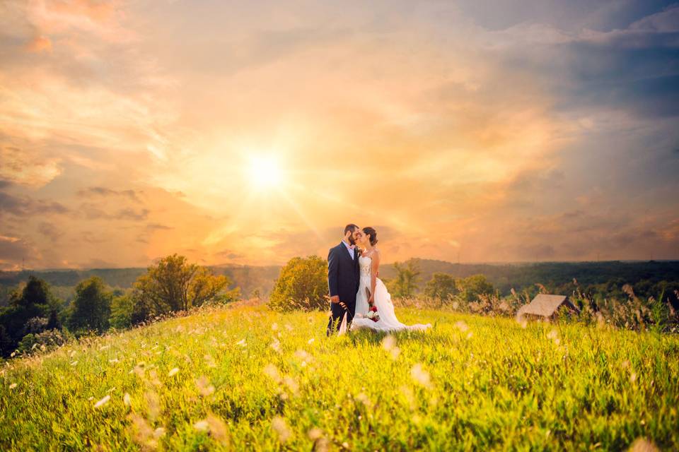 Night time wedding photo