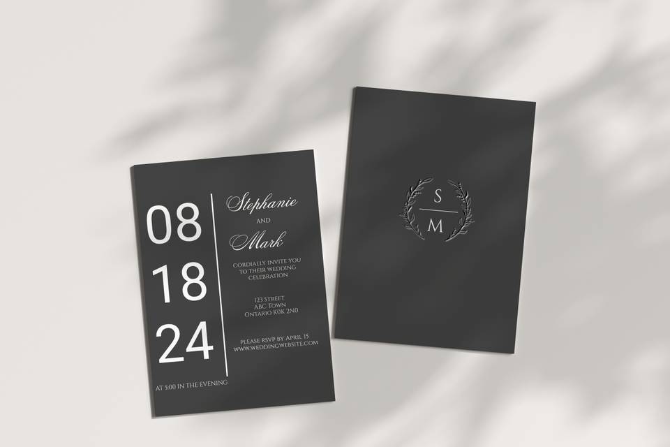 Minimalist Black Invitation