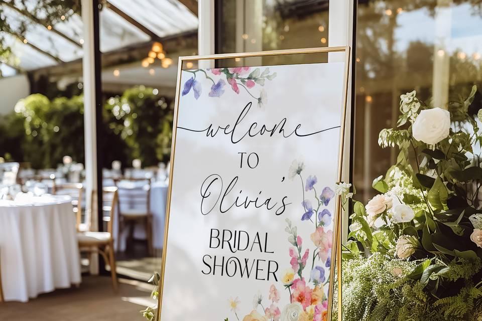 Bright Floral Welcome Sign