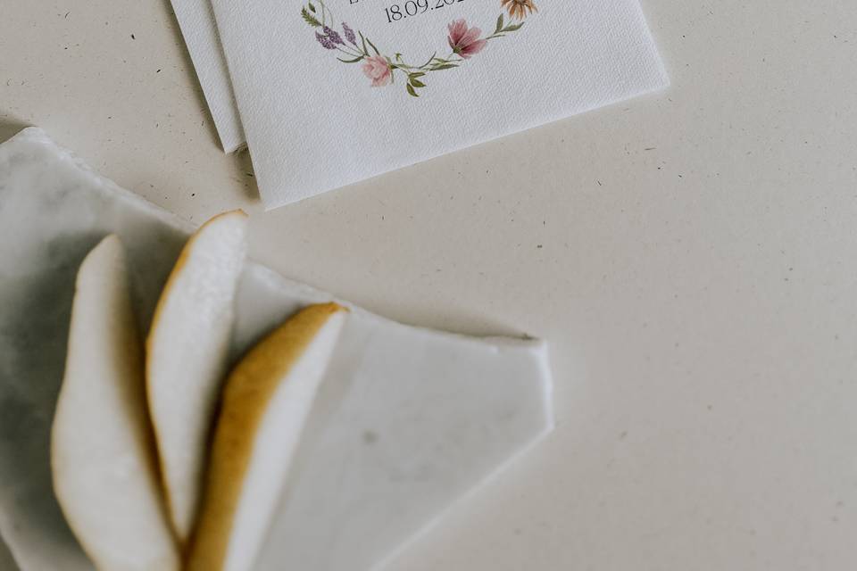 Floral Wedding Cocktail Napkin