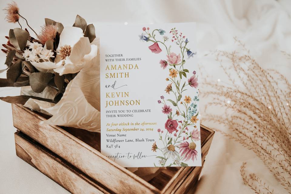 Wildflower and Gold Wedding