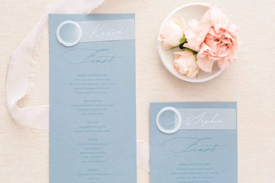 Menus & Place cards