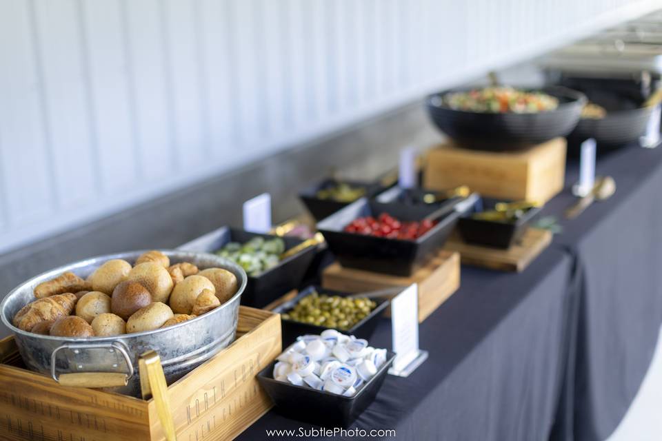 Buffet with pickles and olives