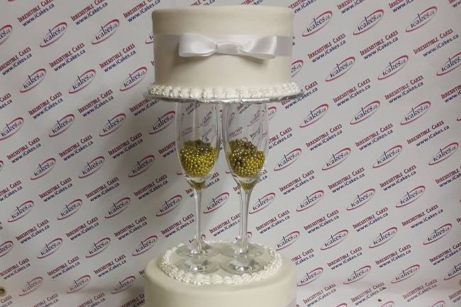 White tie wedding cake