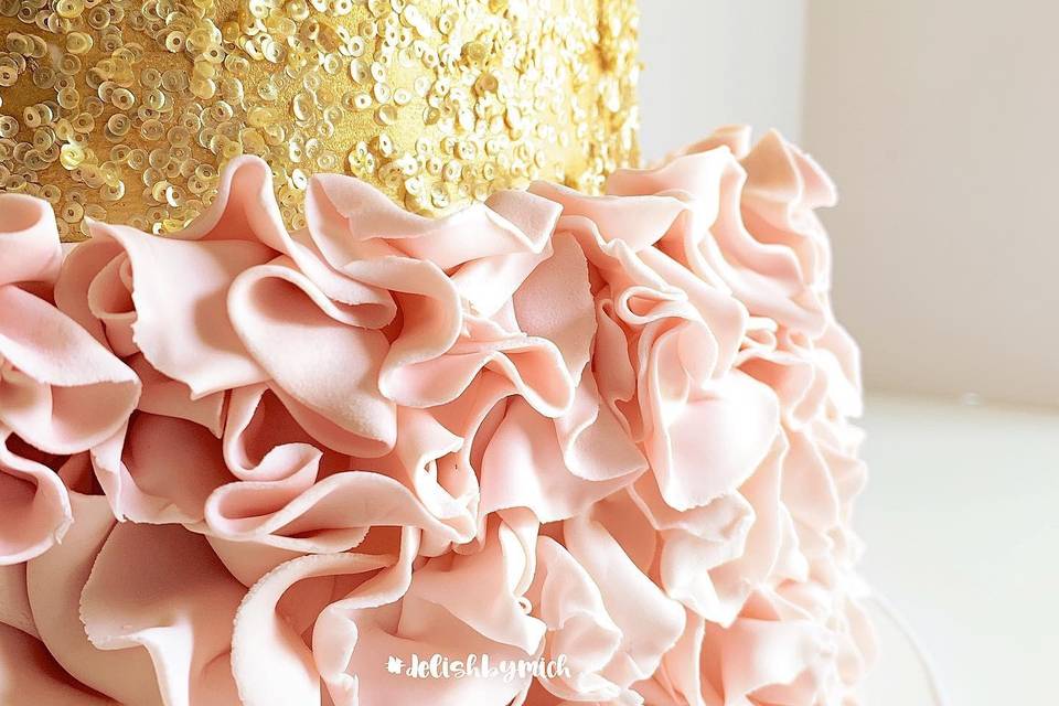Gold and Pink Ruffles