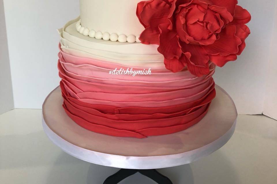 Coral Ombre Cake