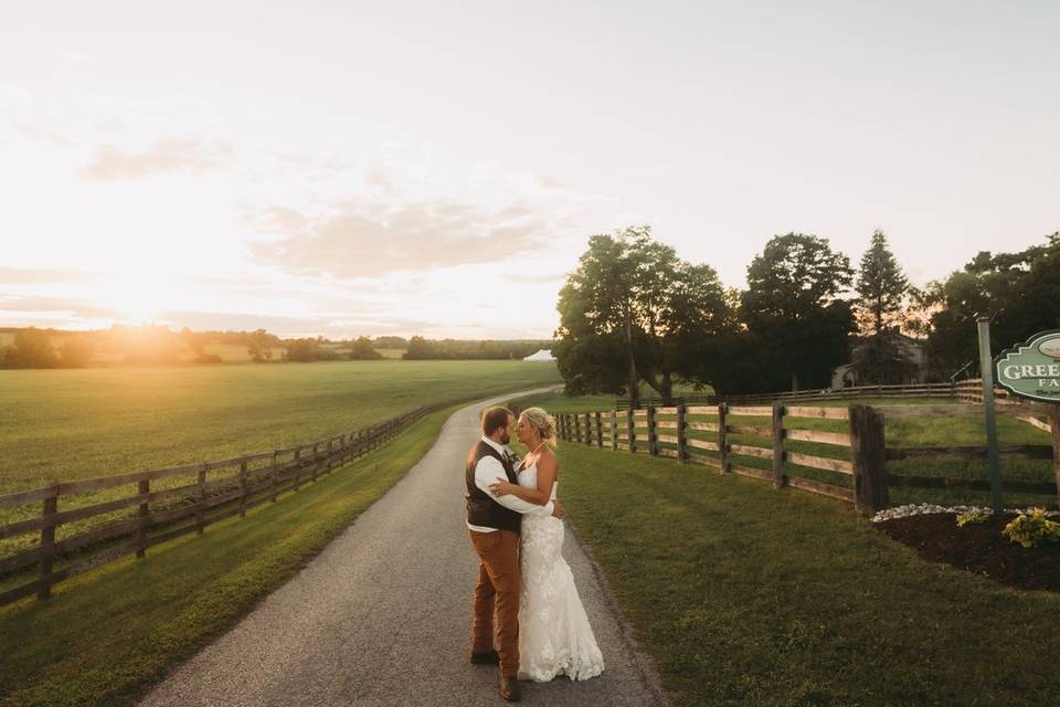 Sunset on the farm