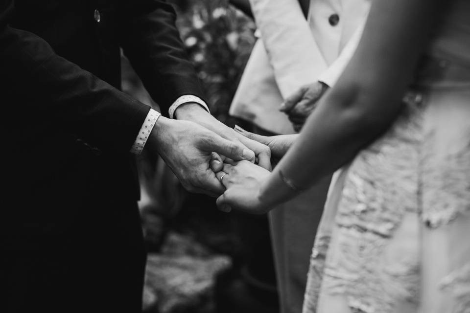 Hands during ceremony