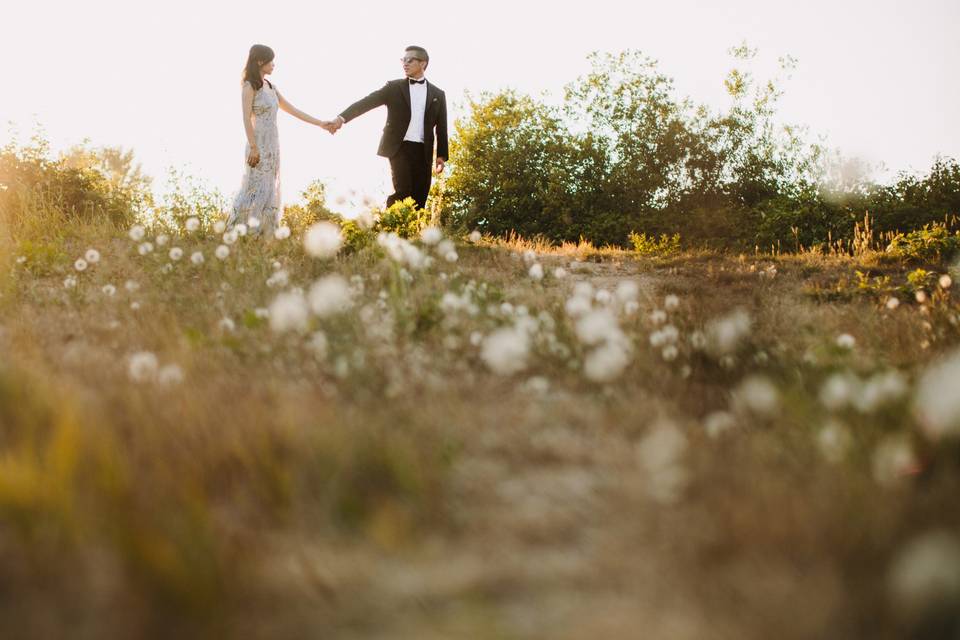 Bride and Groom at Iona Beach