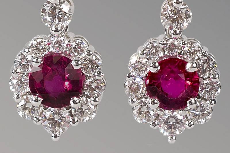 Ruby & Diamond Earrings