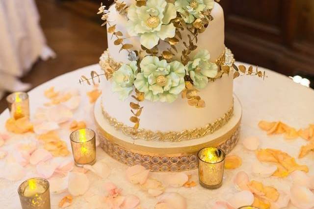 Wedding Cake with eucalyptus