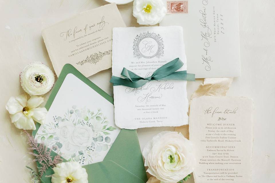 Green stationery