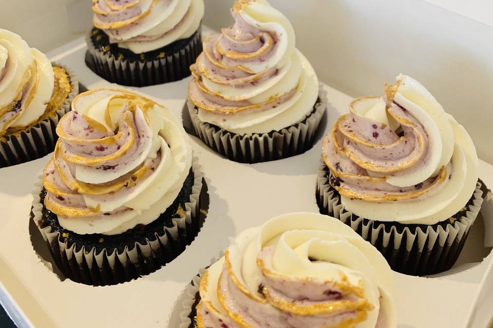 Purple and Gold Cupcake