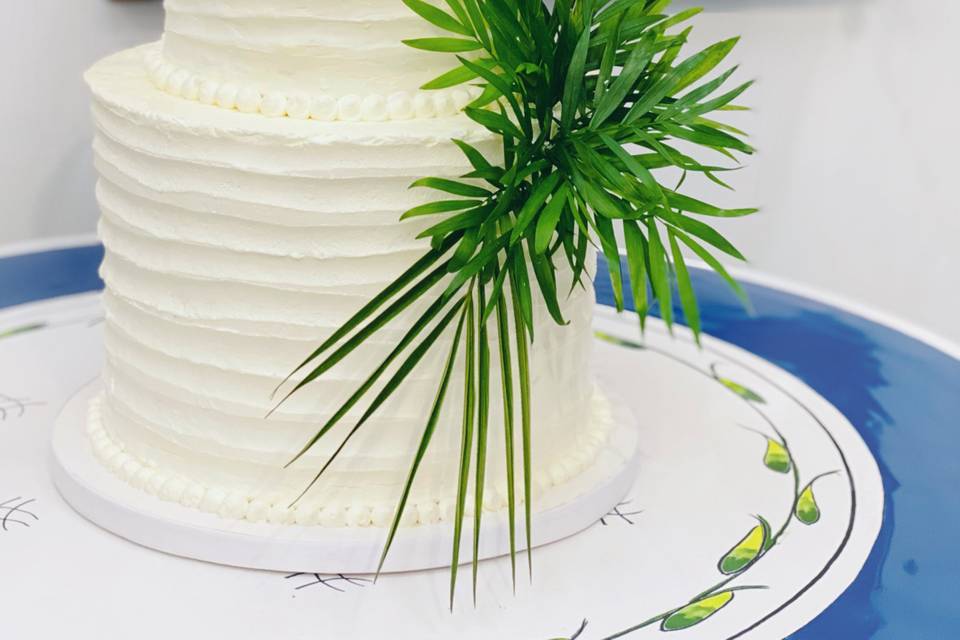 Boho Palm Wedding Cake