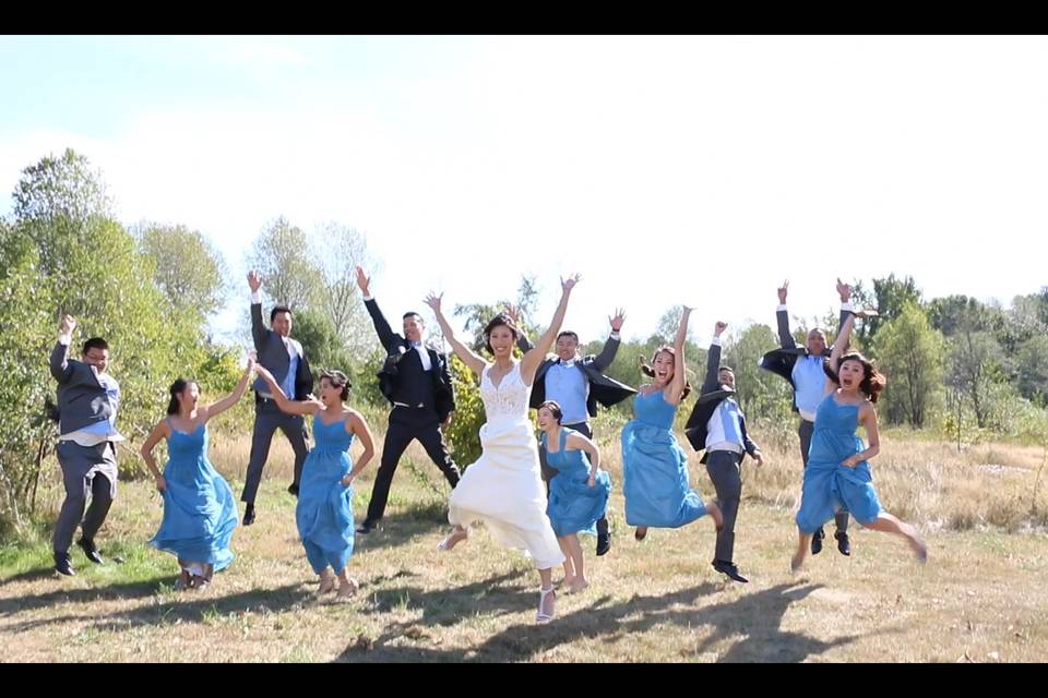 Bridal Party Actions Shot