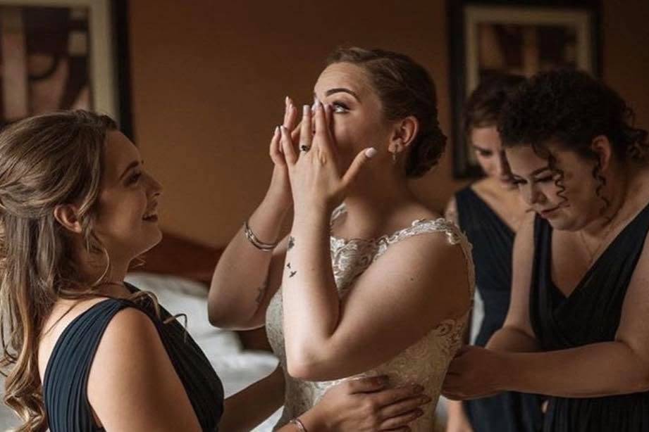 Happy Tears on her wedding day