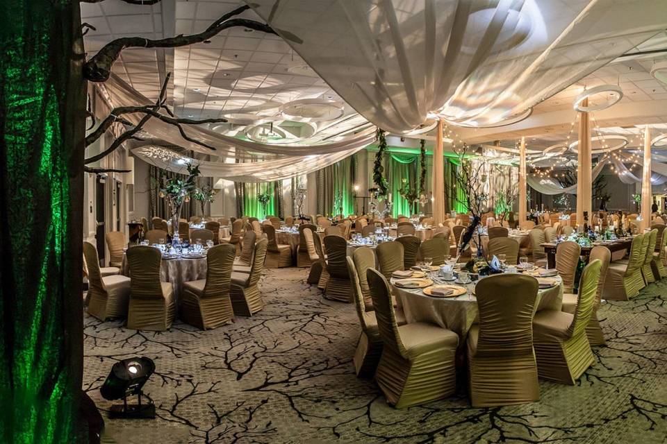 Crowne Plaza Ballroom with green lighting