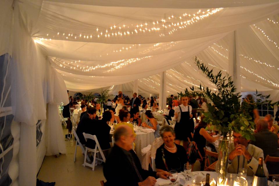 Reception in a tent