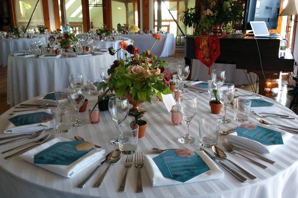 Reception in a tent