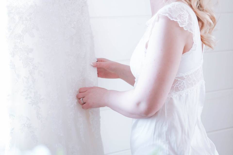 Bride getting ready