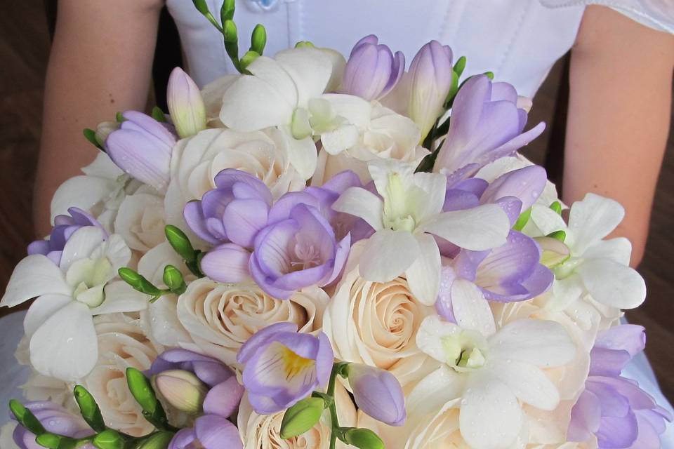 Freesia bridal bouquet