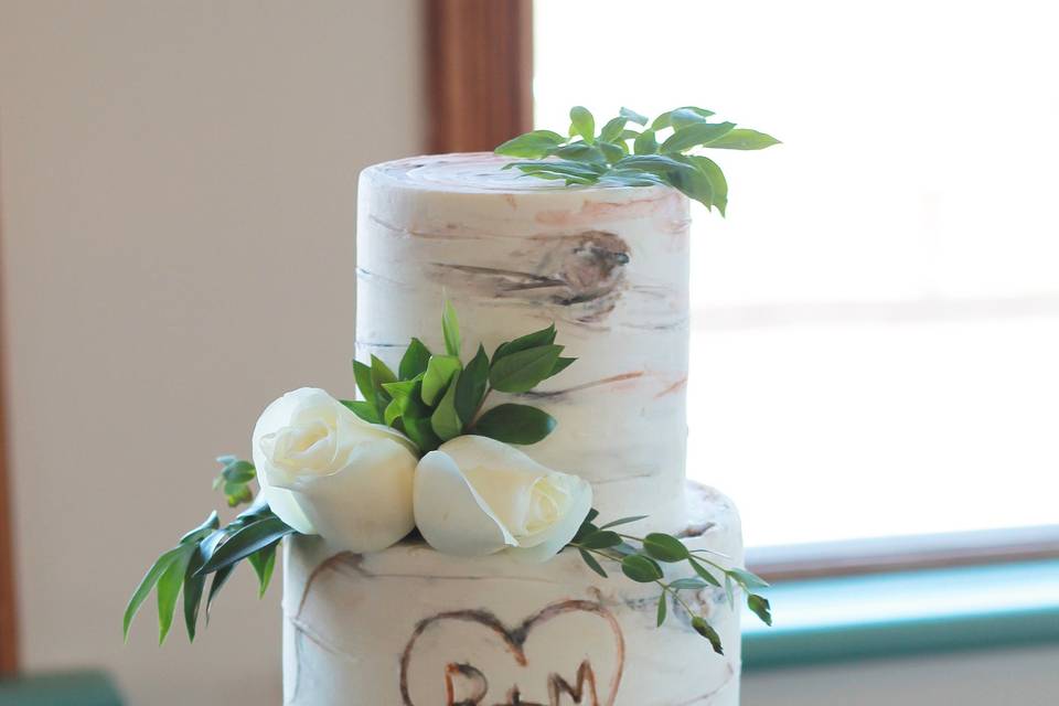 Birch bark buttercream