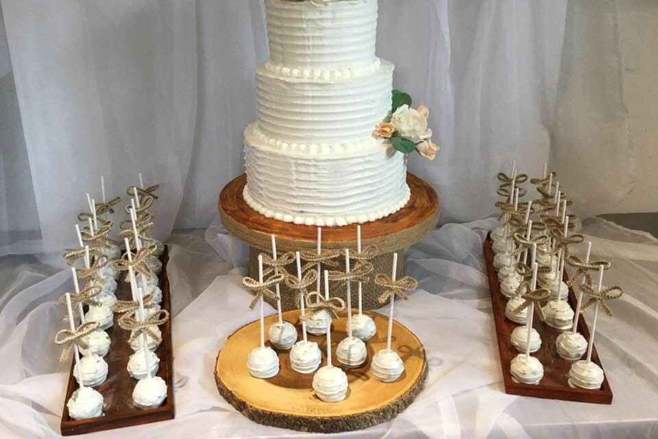 Rustic Cake with Cake Pops