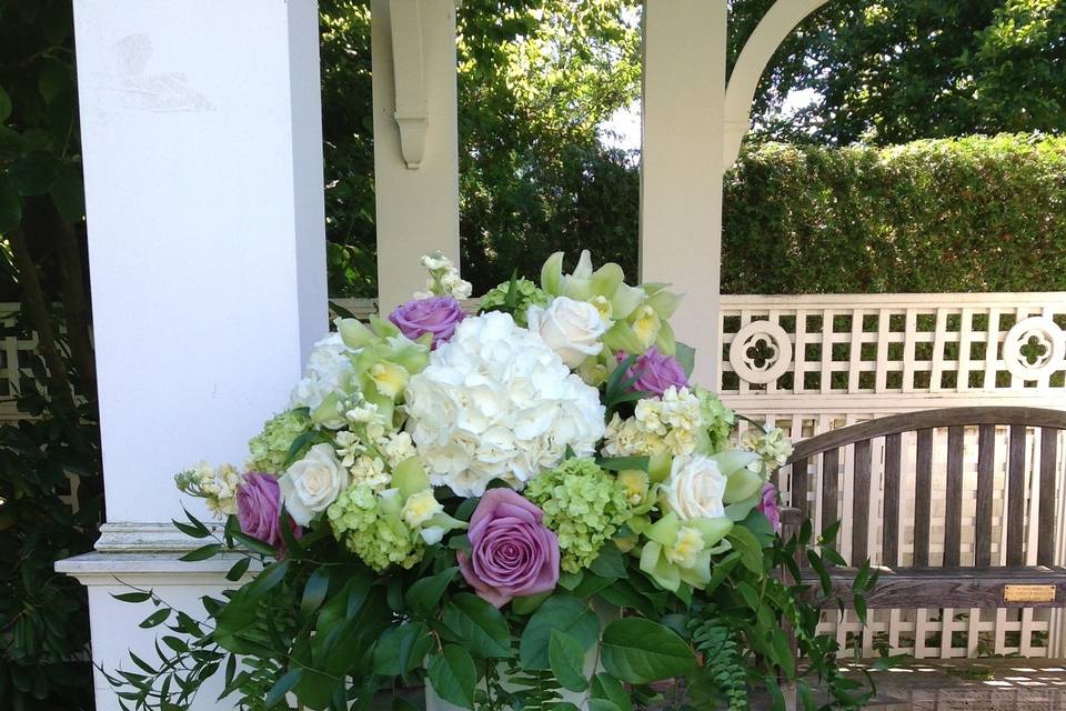 Glass cylinder vase arrangemen