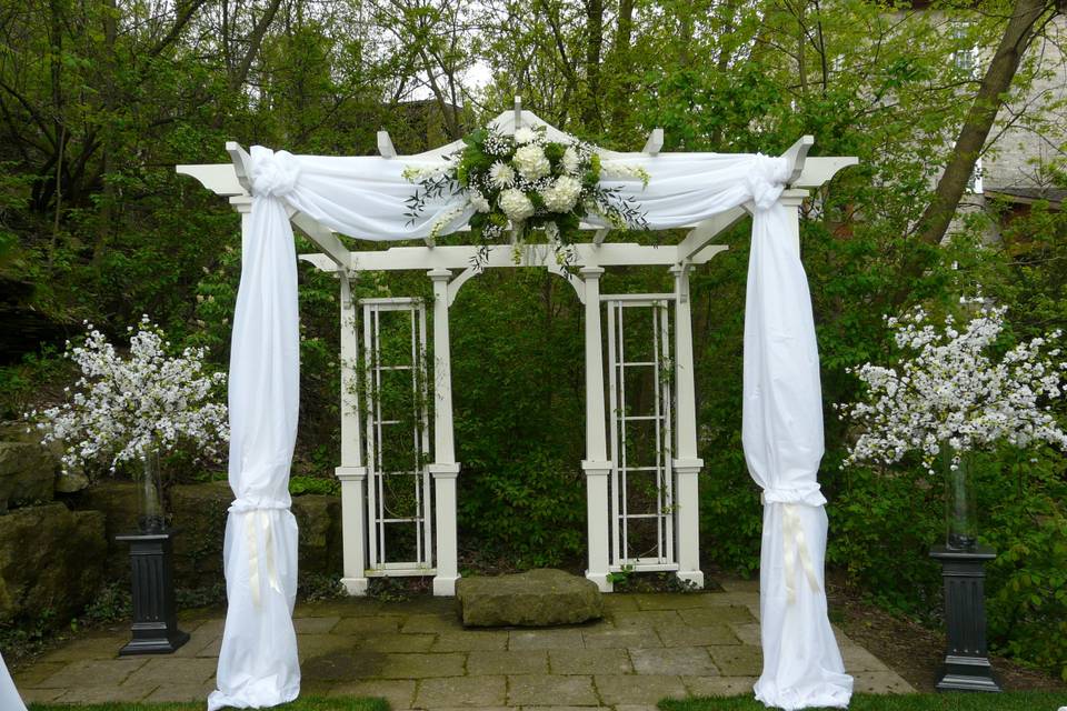 Hydrangea arch arrangement