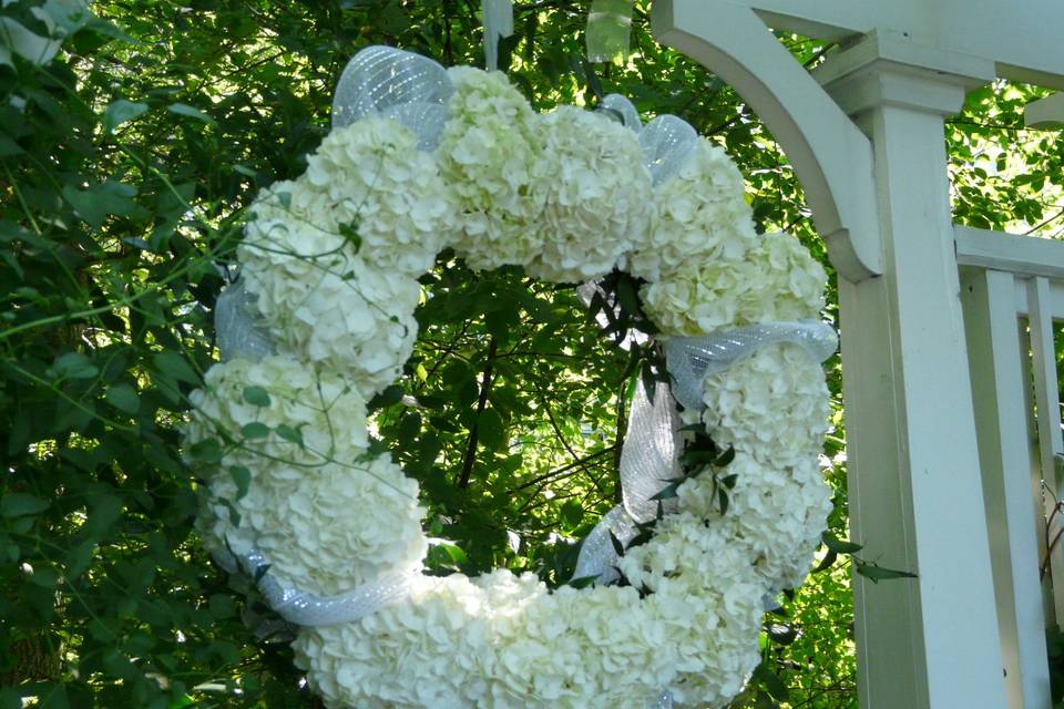 Hydrangea arch arrangement