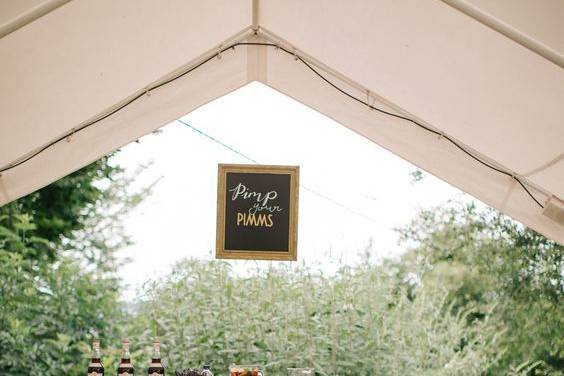 Barrel Bar set-up for outdoors