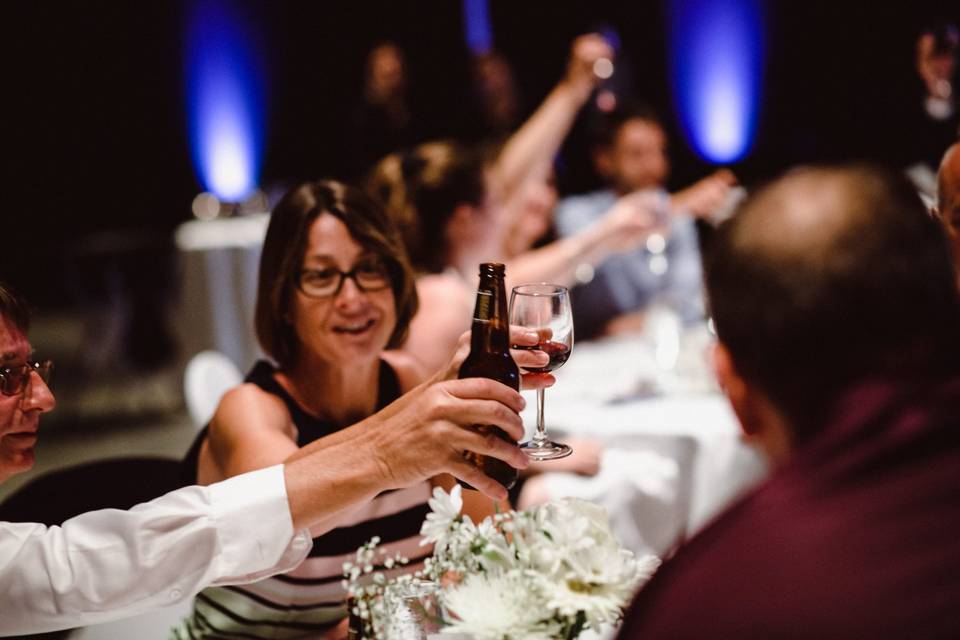 Cheers at an event