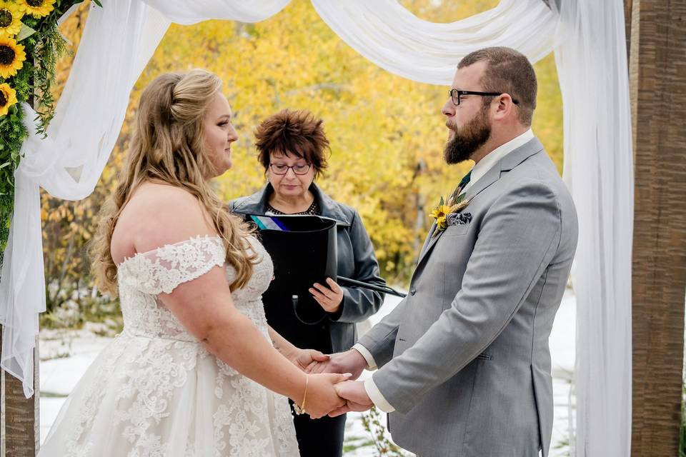 Snow storm wedding