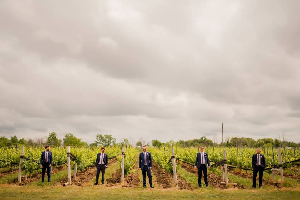 Groomsmen in our Riesling