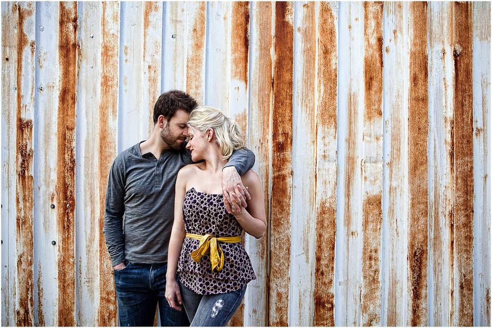 Couple touching foreheads