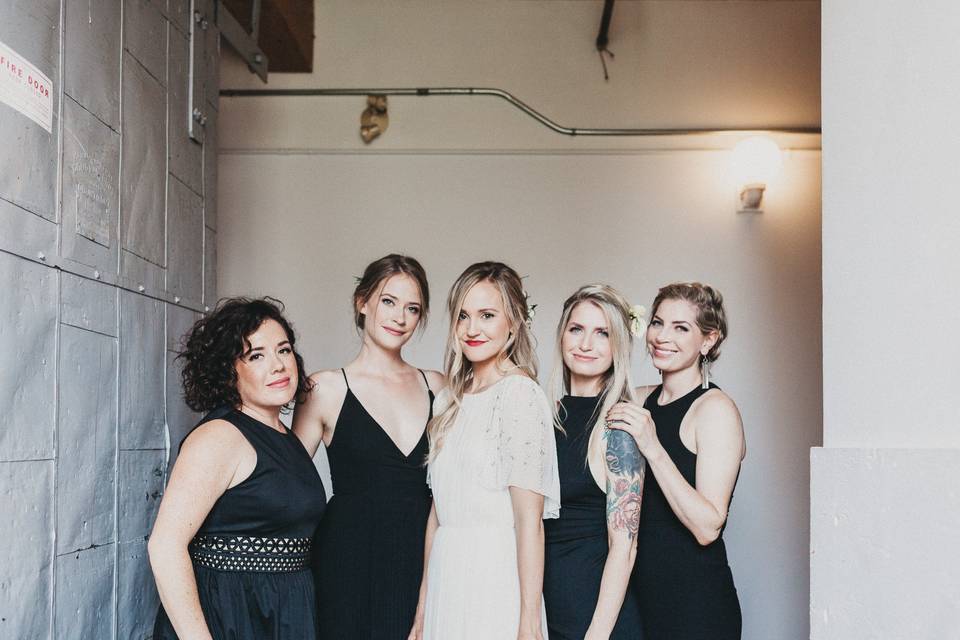 Carley with her bridesmaids