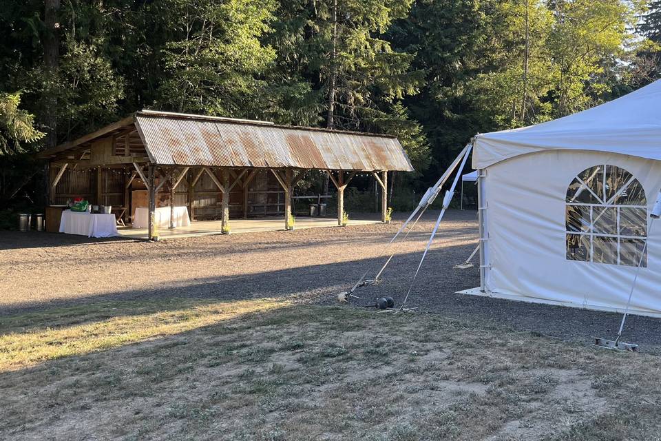 Shelter and tent.