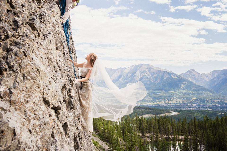 Canmore climbing wedding