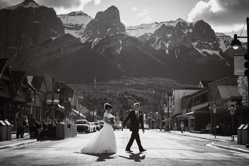 Canmore downtown wedding